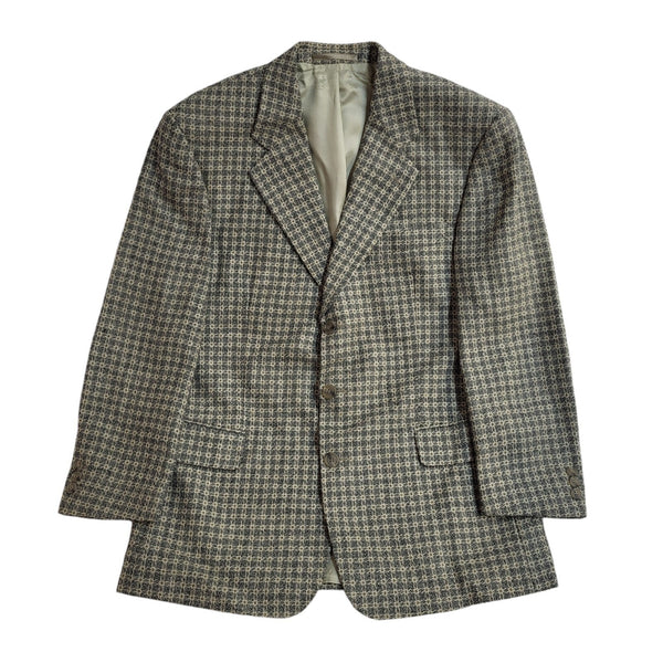 Bonacelli 90s Button Grey  & Beige Vintage Suit Blazer Jacket Men's Size M