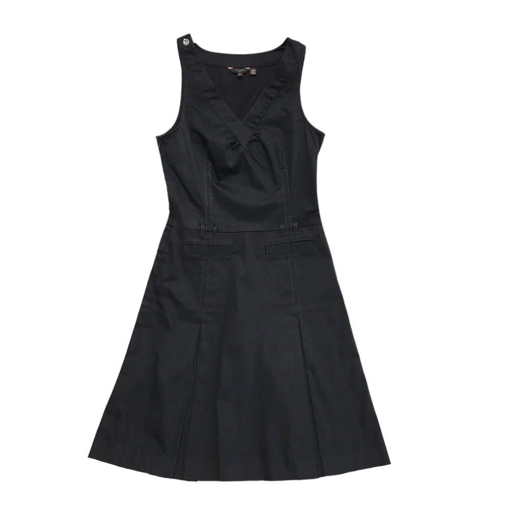 Ted Baker Black Sleeveless Fit & Flare Dress Uk Women's Size 10 DD859
