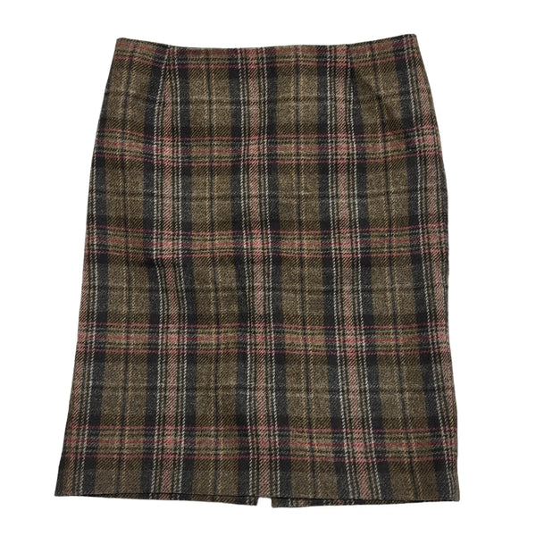 Boden brown Chceked Tweed Midi Skirt Womens UK Size 14 W32 DD691