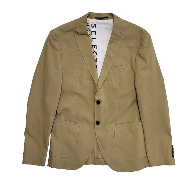 Selected/Homme Suit Blazer Jacket Beige Cotton Men's uk S 38" L115