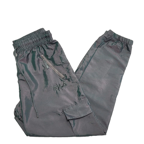 Fila Grey Green 2 Tone Tapered Leg Tracksuit Bottoms UK Men's S W30 L30 K144