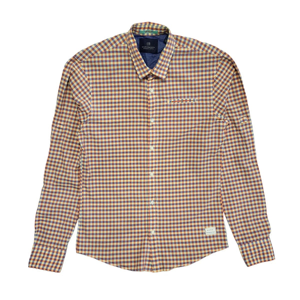 Scotch & Soda Vintage Y2K Pink Blue Check Long Sleeve Shirt Uk Men's Size S