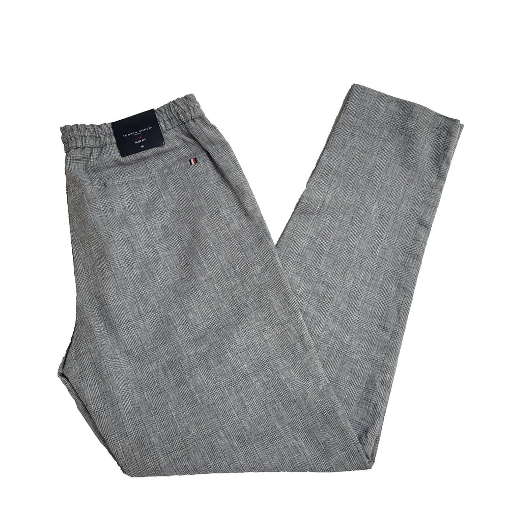 Tommy Hilfiger Dress Trousers Bnwt Grey Tapered Check Uk Men's M W32 L32 L847