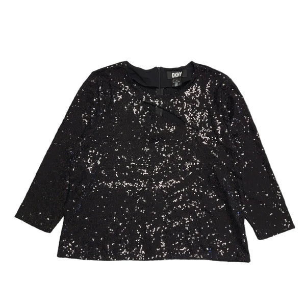 Dkny Black Long Sleeve Blouse Uk Women's Size XL DD296