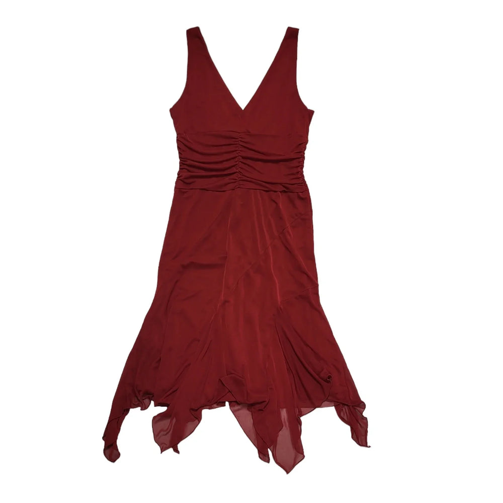 New Look Red V-Neck A-Line Sleeveless Dress Womens UK Size 14 CC469