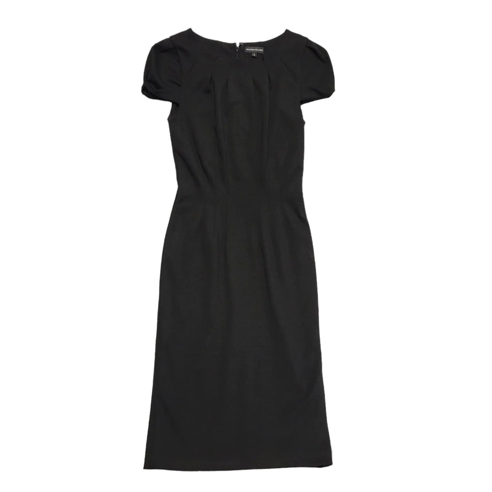 Warehouse Black Short Sleeve Evening Formal Dress Uk Women's Size 8 Bnwt CC427
