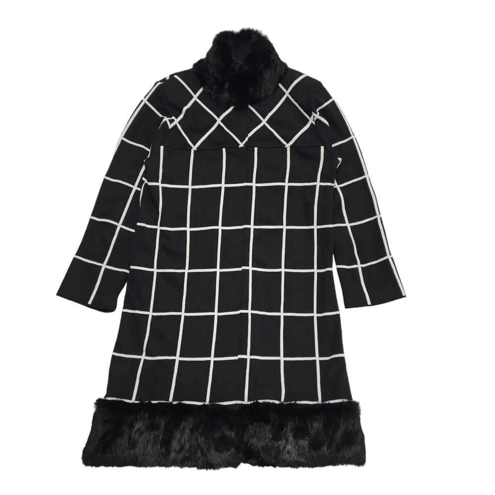 Ancora Black White Check Button Coat Uk Women's Size XL CC62