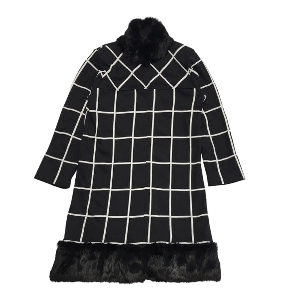 Ancora Black White Check Button Coat Uk Women's Size XL CC62