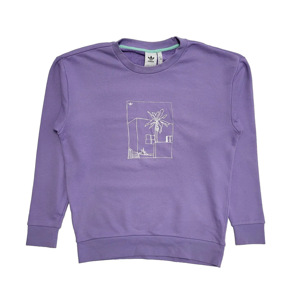 Adidas Over-sized Sports Sweatshirt Purple Uk Women's Size M L112