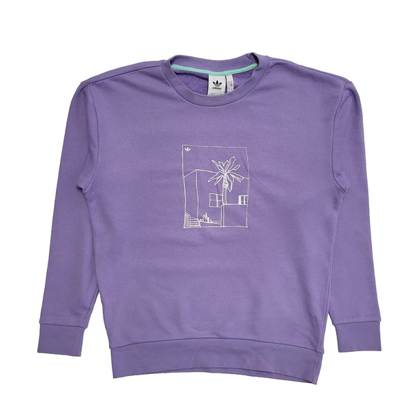 Adidas Over-sized Sports Sweatshirt Purple Uk Women's Size M L112