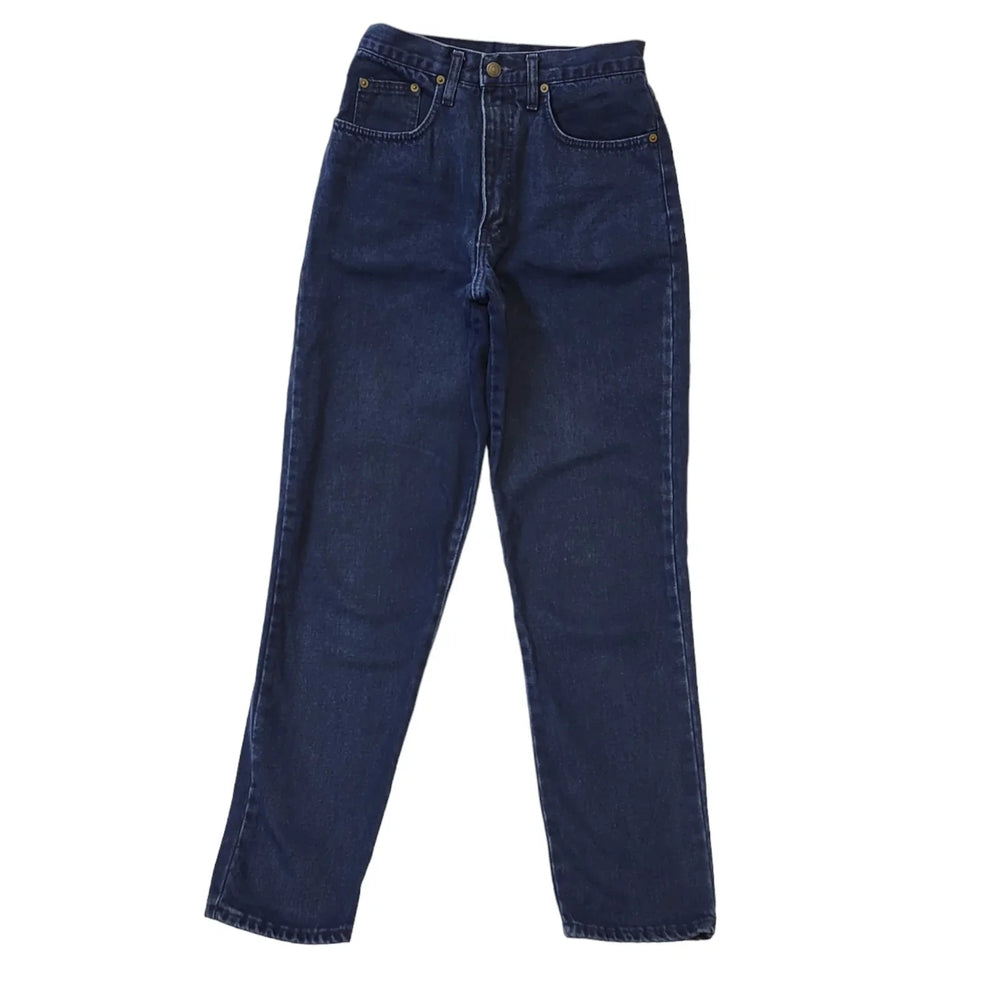 Etam 90s Vintage Dark Blue Tapered Denim Jeans Women's Size 10 W28 L30