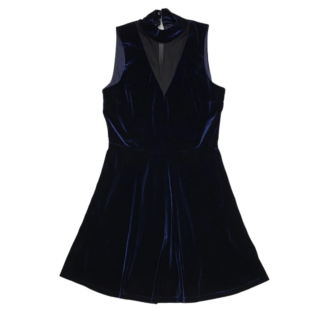 River Island Blue Velvet Evening Fit & Flared Dress UK Women's 12 Bnwt K903