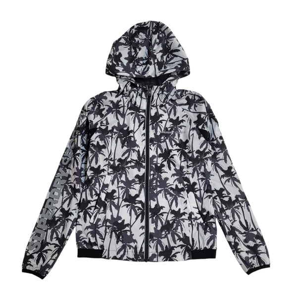 Superdry Black & White Hooded Jacket Uk Women's Size Medium EE321