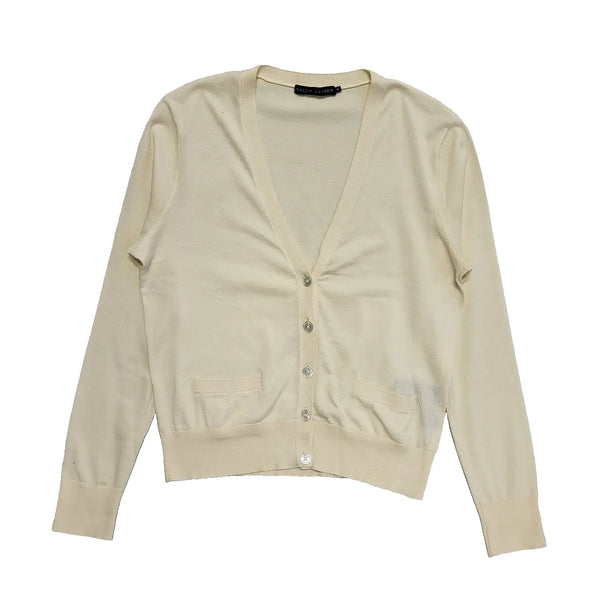 Ralph Lauren Yellow Button Up Cotton Cardigan Uk Women's XL L576