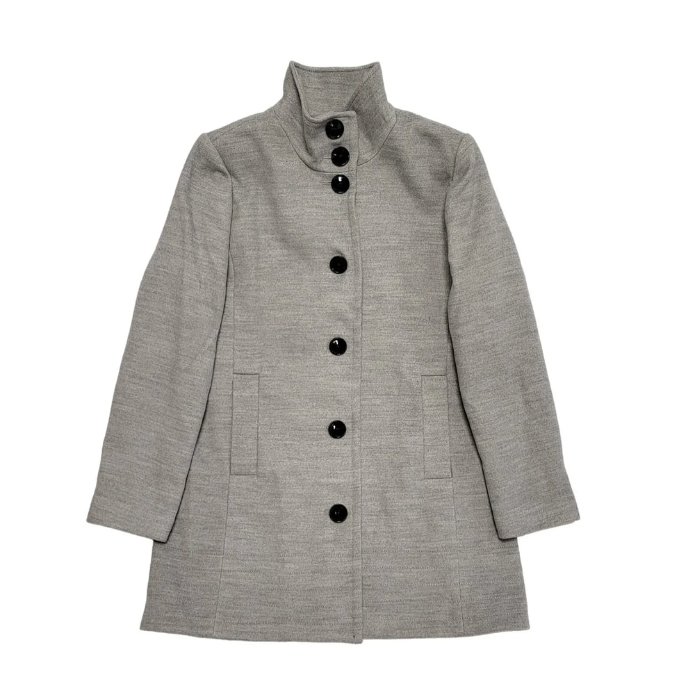 Lands' End Grey Button Coat Uk Women's Size 10 Bnwt CC980
