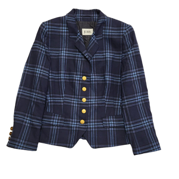 Jobis Vintage 90's  Blue Checked Button Front Blazer Jacket Womens UK Size XL