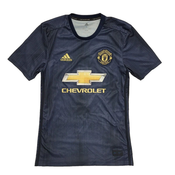 Adidas Chevrolet Manchester Utd FC No 1 Ini Blue Football Shirt Uk Men's S L250