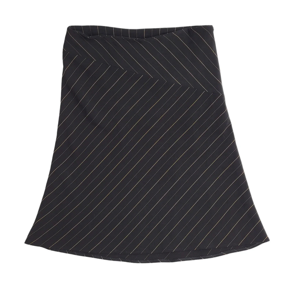 Jessica 90's Vintage Black Striped Straight Long Skirt Uk Women's Size 14 Bnwt