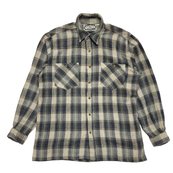 Hunter Scott 90s Vintage Blue & White Check Shirt Uk Men's Size Medium