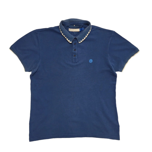 Adidas Vintage 90's Blue Sports Short Sleeve Polo Top Mens UK L