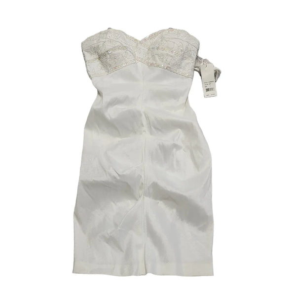 Hailey Adrianna White Sweetheart Evening Dress Uk Women's Size 2 Bnwt CC431
