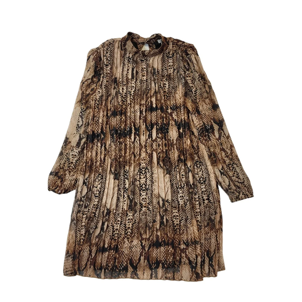 River Island Luxe Utility Brown 3/4 Sleeve Dress Uk Women's Size 10 Bnwt L686