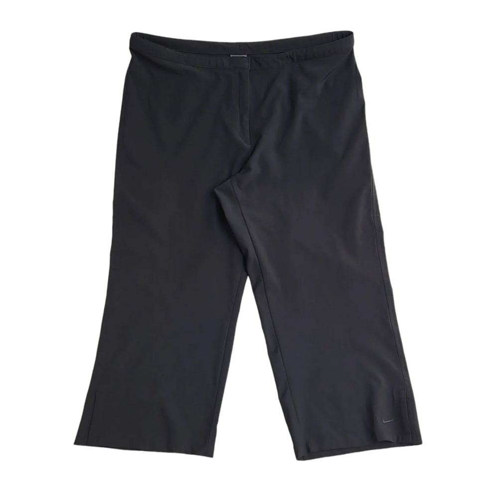 Nike Y2k Vintage Black Wide Leg Sports Trousers Uk Women's L W30 L24