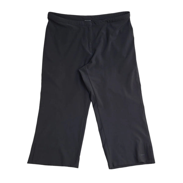 Nike Y2k Vintage Black Wide Leg Sports Trousers Uk Women's L W30 L24