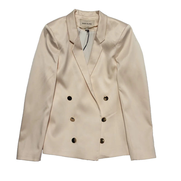 River Island Light Pink Button Front Dress Jacket Uk  Women's Size M BNWT L75