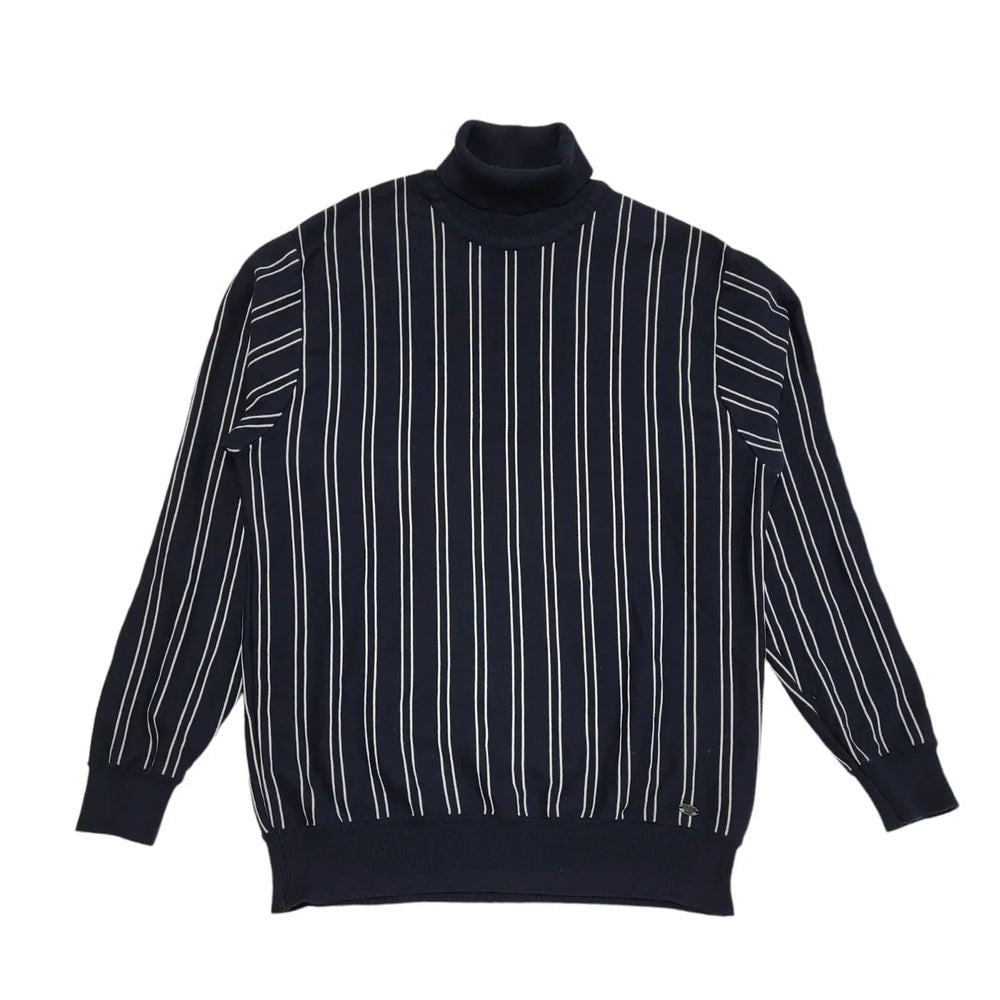 Status Quo Navy Blue Long Sleeve Roll Neck Jumper Uk Men's Size 2XL DD402