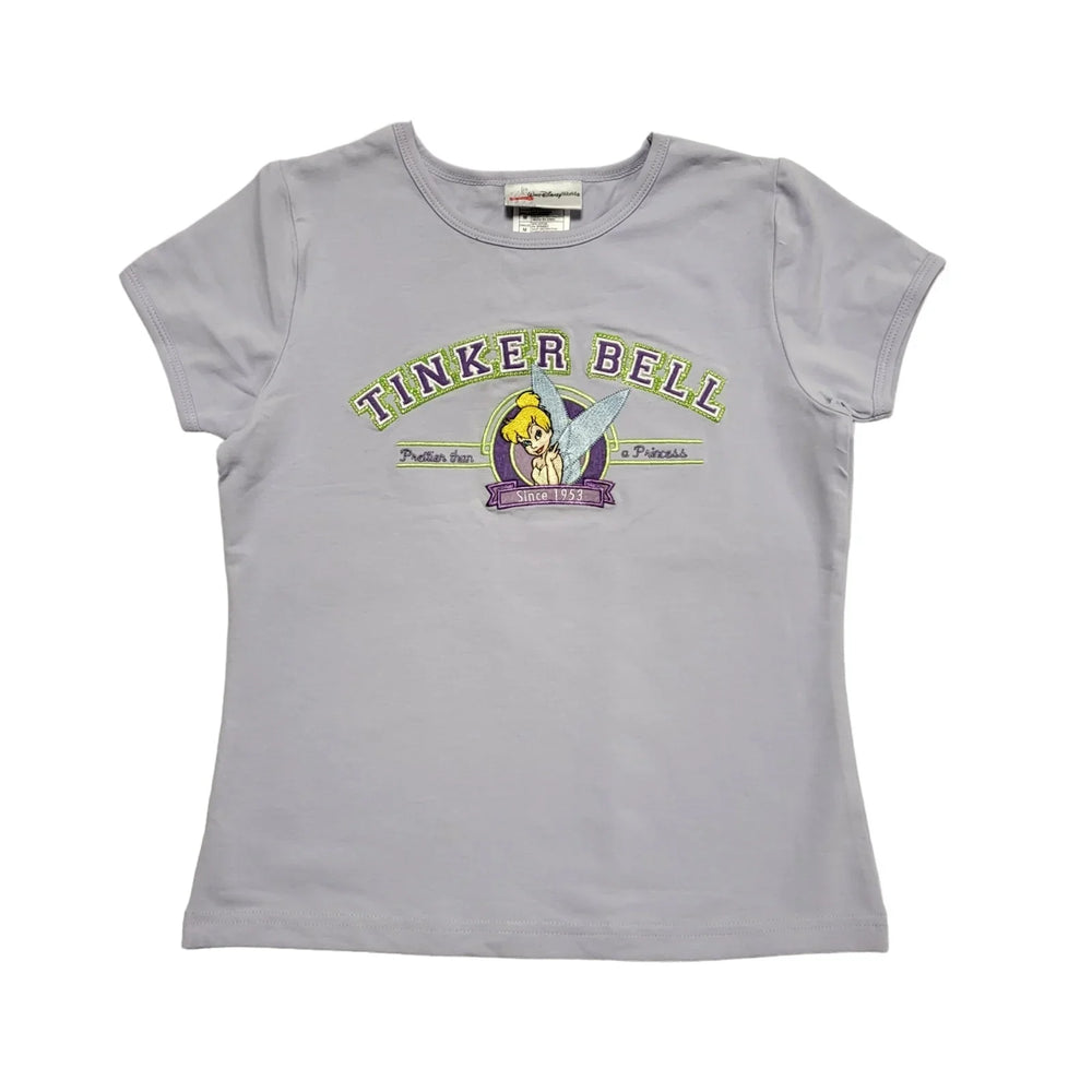 Disney Tinker Bell Light Blue Crew Neck T-Shirt Youth Size M BNWT
