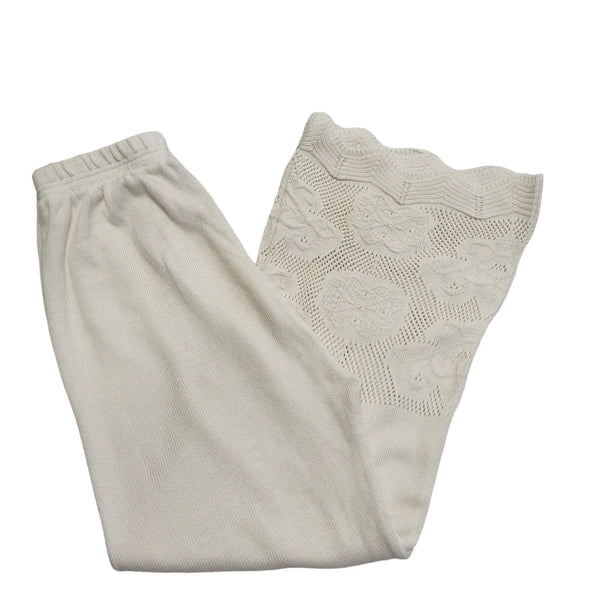 Usha Nisha 90s White Wide Leg Trousers Uk Women's Size 10 W28 L28