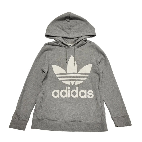 Adidas Grey Drawstring Sports Sweatshirt Hoodie UK Women's Size 12 K615