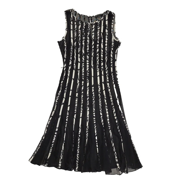 Sandra Darren Vintage 90s Black White Dress Uk Women's Size 6 W24-26