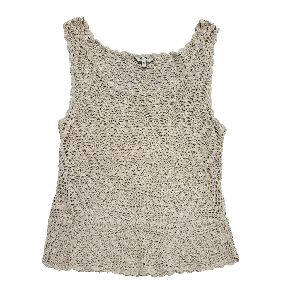Fat Face Beige Sleeveless Casual Vest Top Uk Women's Size M L705