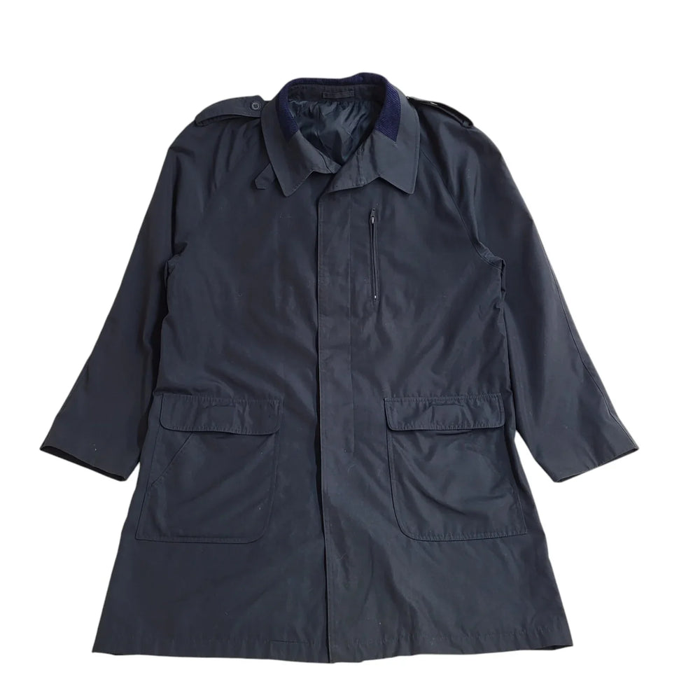 C&A Navy Blue 70s Button Vintage Overcoat Uk Men's Size Large
