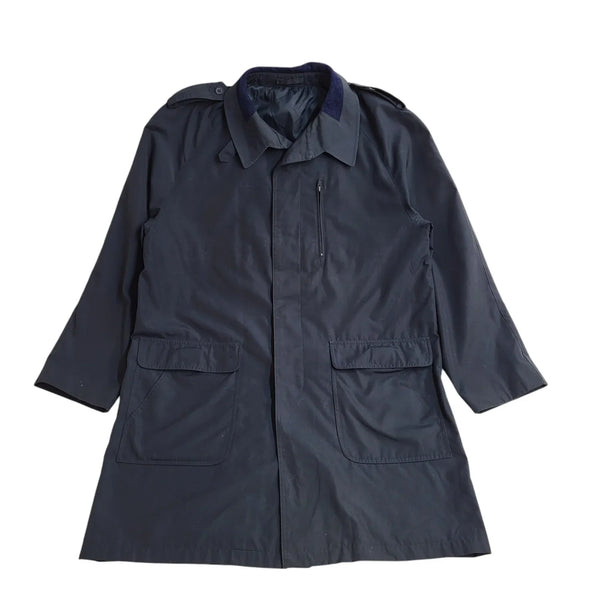 C&A Navy Blue 70s Button Vintage Overcoat Uk Men's Size Large