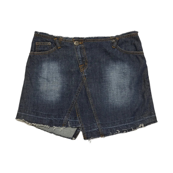 Oasis Blue Short Asymmetrical Denim Skirt Womens UK Size 12-14 W32 CC327