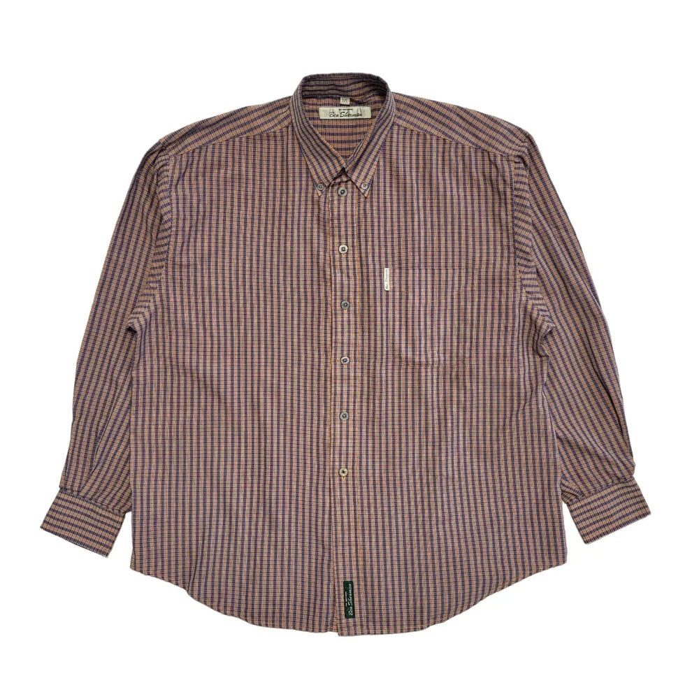 Ben Sherman Vintage 90's Purple Check Long Sleeve Shirt Men's UK L