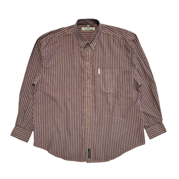 Ben Sherman Vintage 90's Purple Check Long Sleeve Shirt Men's UK L