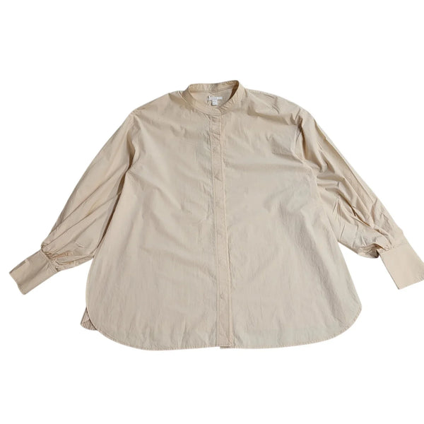 Cos Cream Blouse Balloon Sleeve Shirt Women's Size 12 Bnwt L779