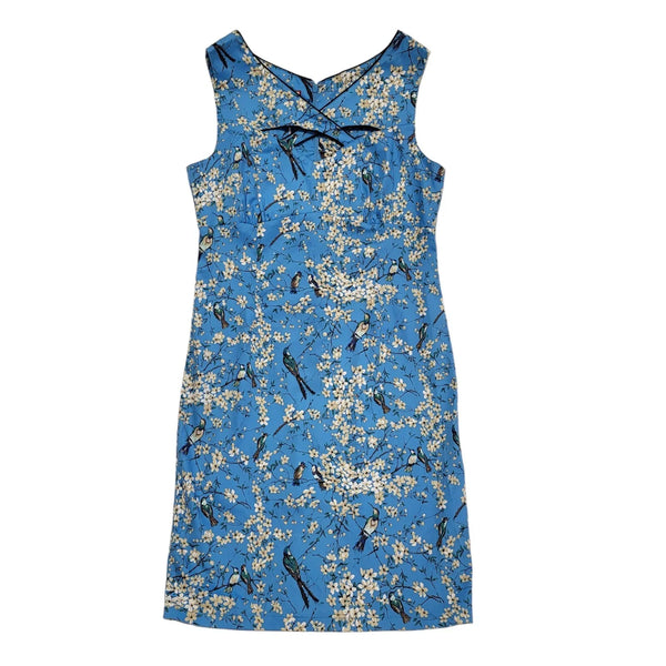 Joe Browns Blue Floral V-Neck Sleeveless Dress Uk Women's Size 16 Bnwt DD91