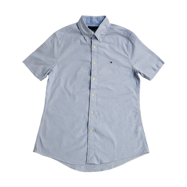 Tommy Hilfiger Blue White Striped Short Sleeve Shirt Uk Men's Size XS Bnwt FF44