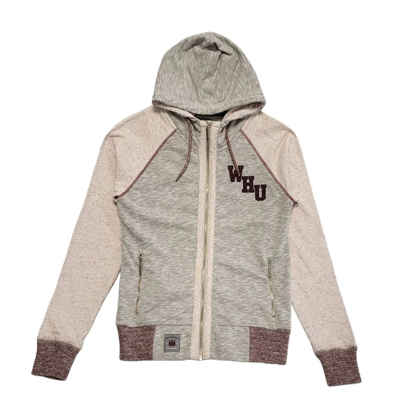 West Ham Utd Pink Grey Zipped Sweatshirt Hoodie Uk Women's Size 10 DD954
