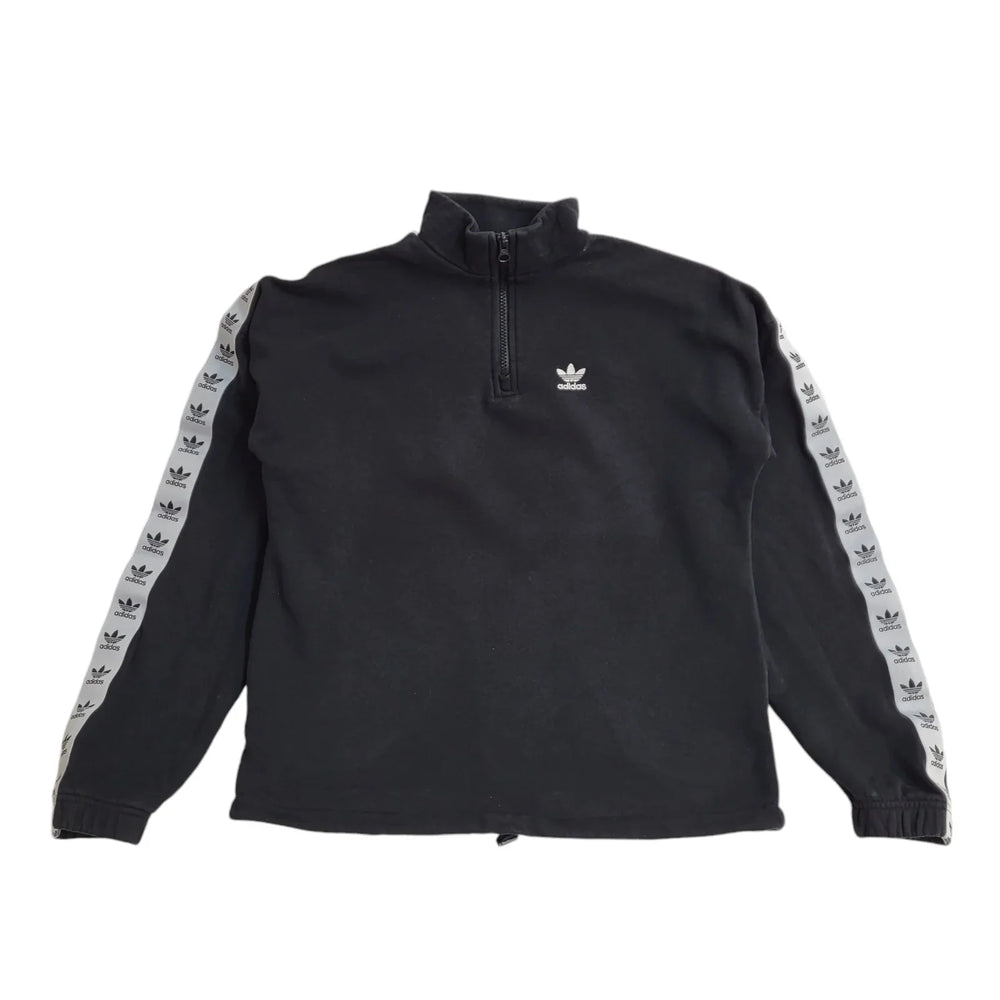 Adidas Black 90s High Neck Sports Tracksuit Top Uk Women's Size 6