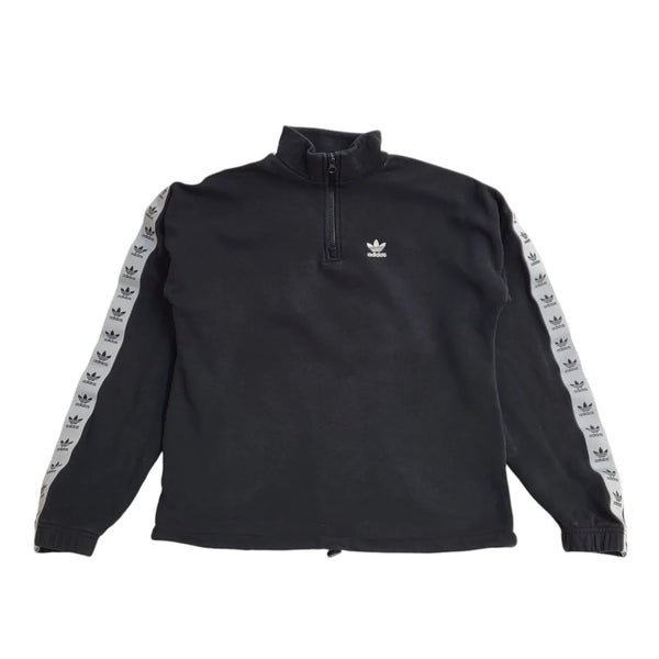 Adidas Black 90s High Neck Sports Tracksuit Top Uk Women's Size 6