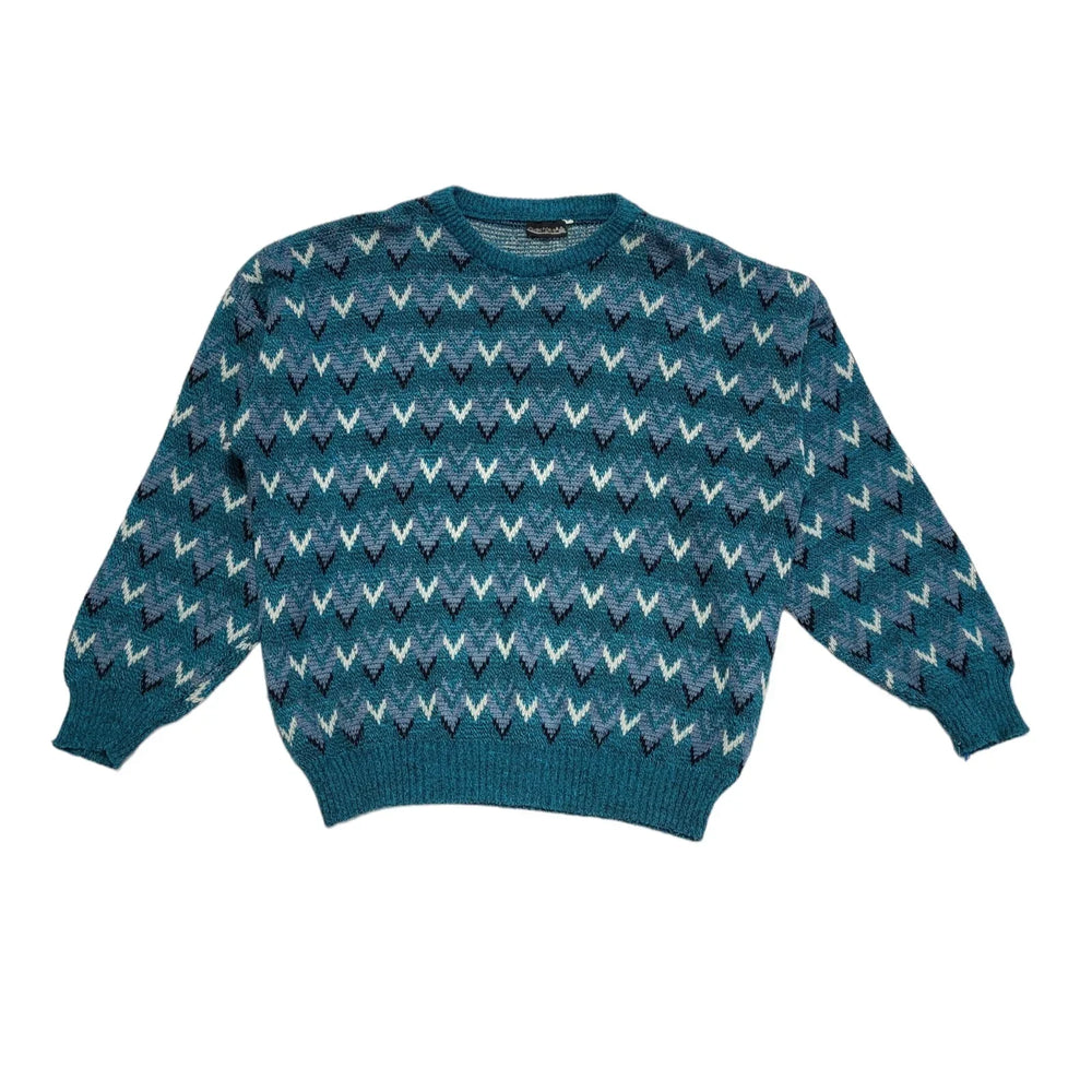 Silver Horse Blue Knitted Jumper Crew Neck Mens UK Size L CC483