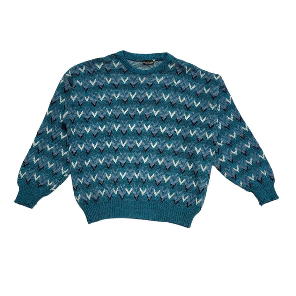 Silver Horse Blue Knitted Jumper Crew Neck Mens UK Size L CC483