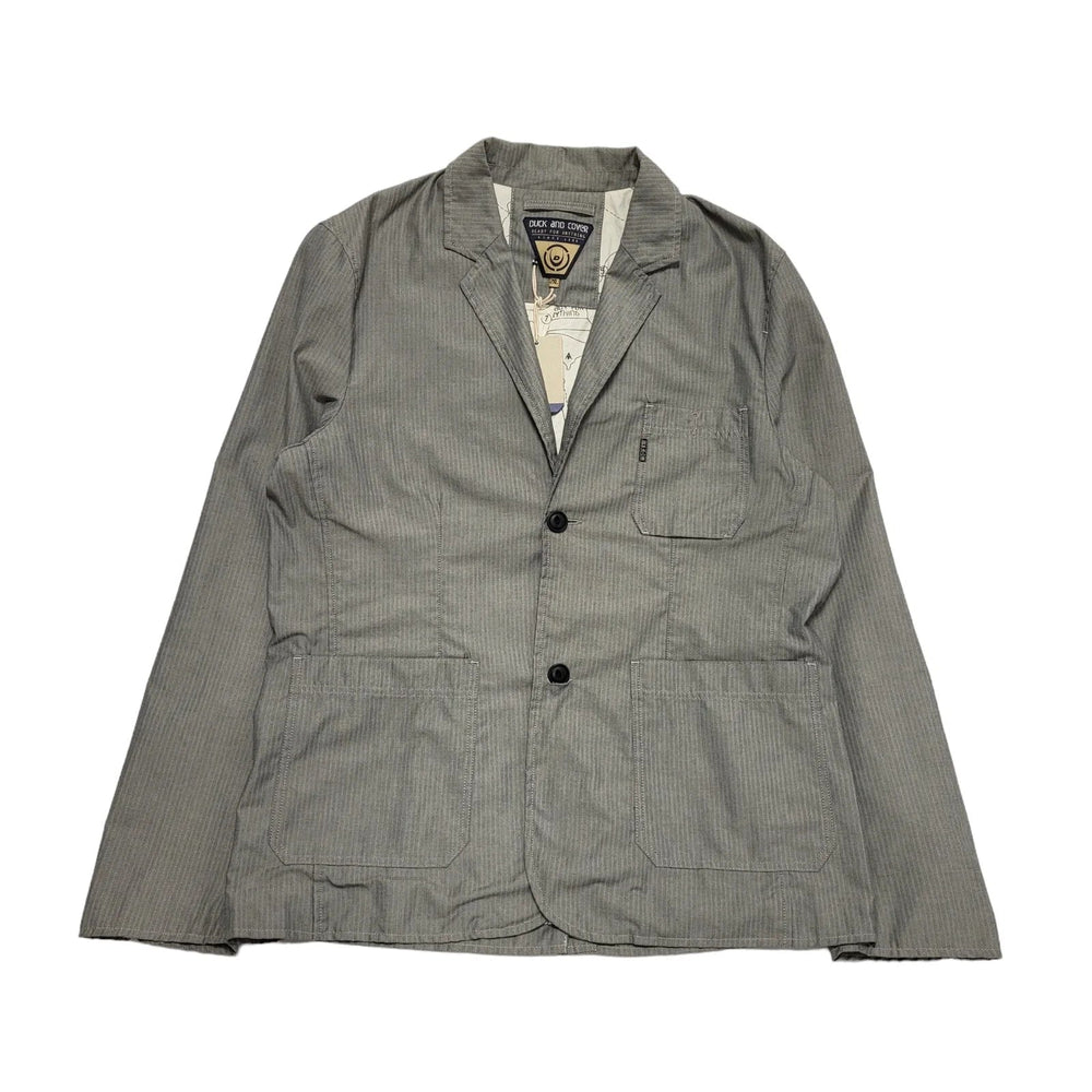 Duck & Cover Grey Cotton Suit Blazer Jacket Uk Men's 2XL 44" Bnwt BB307