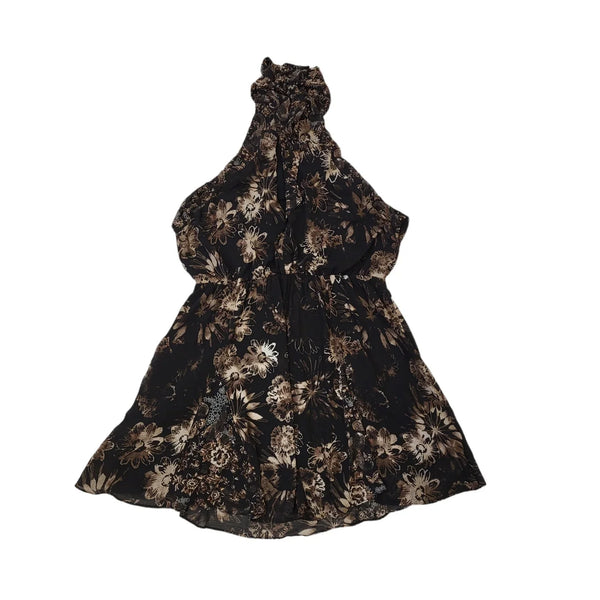 Free People Black Floral Sleeveless Daywear Dress Uk Women's Size XL EE80